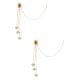 Kundan Green Beads Pearl Ear Chain Earrings Pair